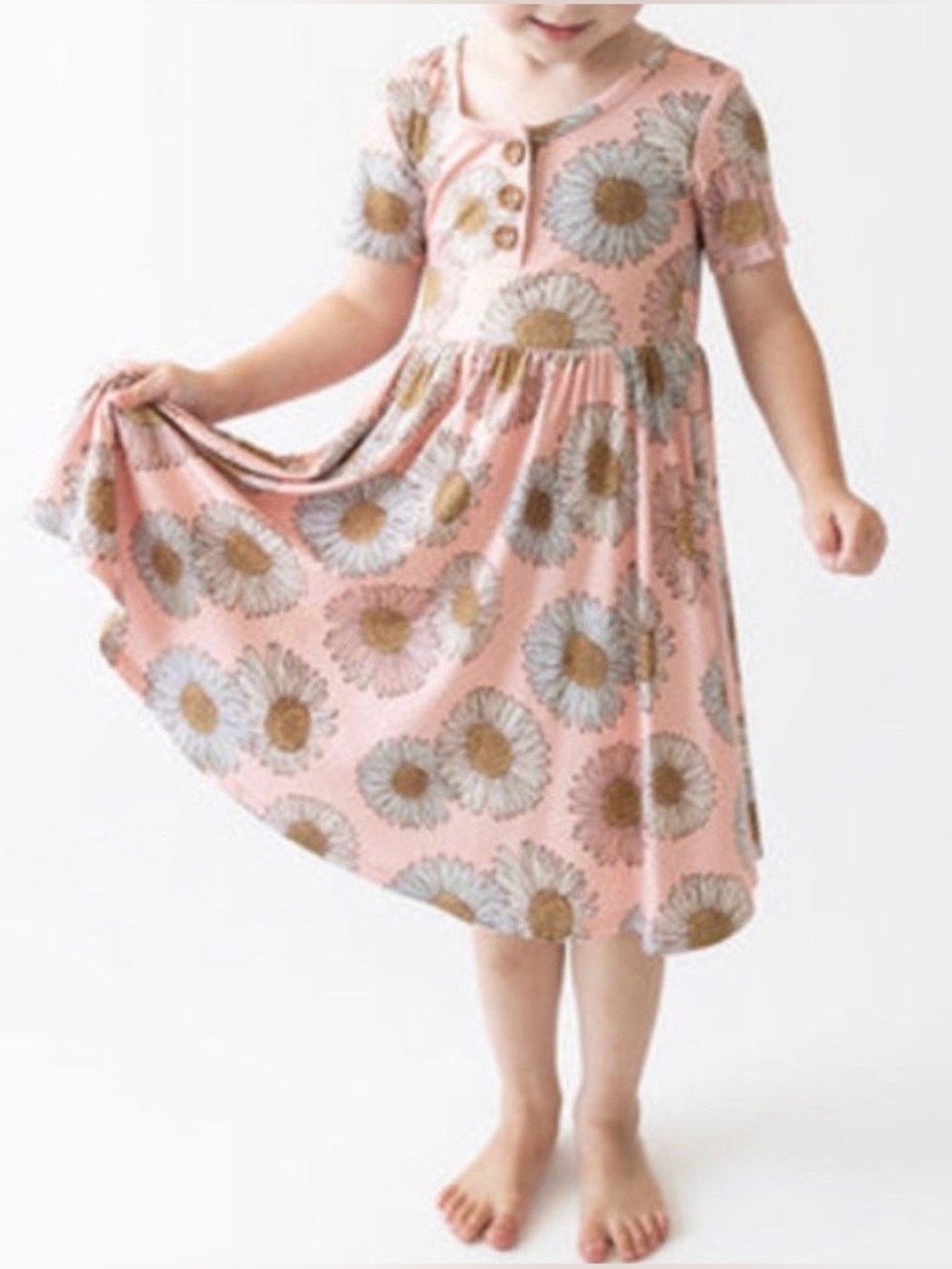 Posh Peanut Millie Short Sleeve Henley Twirl Dress, sz 12